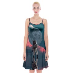 Astronaut-moon-space-nasa-planet Spaghetti Strap Velvet Dress by Jancukart