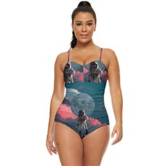 Astronaut-moon-space-nasa-planet Retro Full Coverage Swimsuit by Jancukart