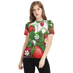 Strawberries-fruits-fruit-red Women s Short Sleeve Rash Guard by Jancukart