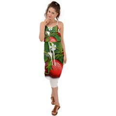 Strawberries-fruits-fruit-red Waist Tie Cover Up Chiffon Dress by Jancukart