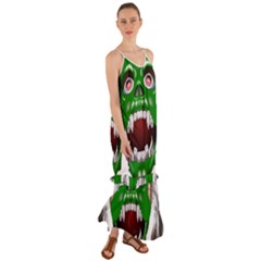 Monster-mask-alien-horror-devil Cami Maxi Ruffle Chiffon Dress by Jancukart