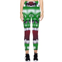 Monster-mask-alien-horror-devil Pocket Leggings  by Jancukart