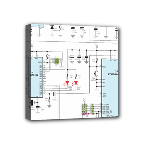 Circuits-electronics-atmel Mini Canvas 4  X 4  (stretched) by Jancukart