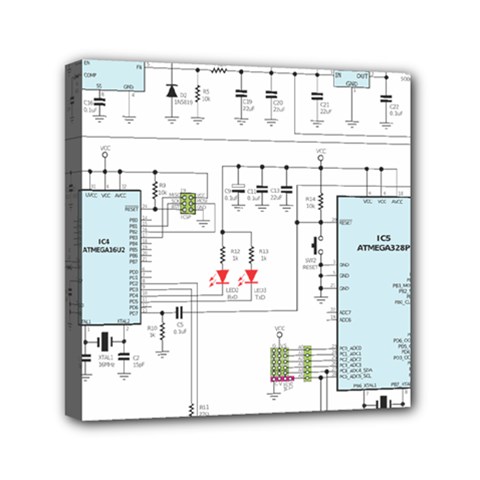Circuits-electronics-atmel Mini Canvas 6  X 6  (stretched) by Jancukart