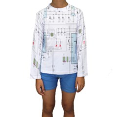 Circuits-electronics-atmel Kids  Long Sleeve Swimwear by Jancukart