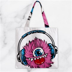 Monster-headphones-headset-listen Zipper Grocery Tote Bag by Jancukart
