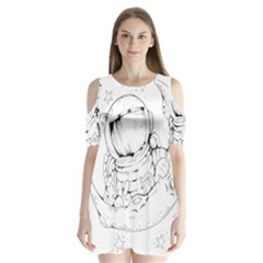 Astronaut-moon-space-astronomy Shoulder Cutout Velvet One Piece by Jancukart