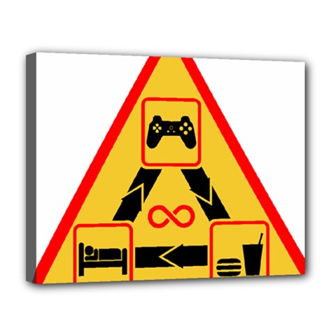 Gamer-geek-video-game-sign-fan Canvas 14  X 11  (stretched) by Jancukart