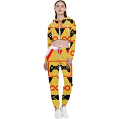 Gamer-geek-video-game-sign-fan Cropped Zip Up Lounge Set by Jancukart