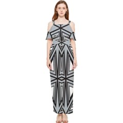Abstract Pattern Geometric Backgrounds   Draped Sleeveless Chiffon Jumpsuit by Eskimos