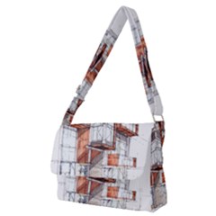 Rag-flats-onion-flats-llc-architecture-drawing Graffiti-architecture Full Print Messenger Bag (m) by Jancukart