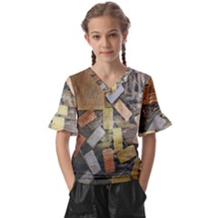 All That Glitters Is Gold  Kids  V-neck Horn Sleeve Blouse by Hayleyboop