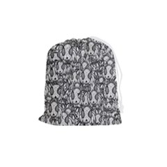 Sketchy Monster Insect Drawing Motif Pattern Drawstring Pouch (medium) by dflcprintsclothing