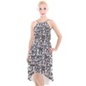 Sketchy Monster Insect Drawing Motif Pattern High-Low Halter Chiffon Dress  View1