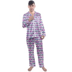 Hackers Town Void Mantis Hexagon Bigender Pride Flag Men s Long Sleeve Satin Pajamas Set by WetdryvacsLair