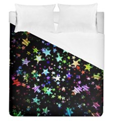 Christmas-star-gloss-lights-light Duvet Cover (queen Size) by Jancukart