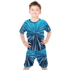 Background-structure-lines Kids  Tee And Shorts Set by Jancukart