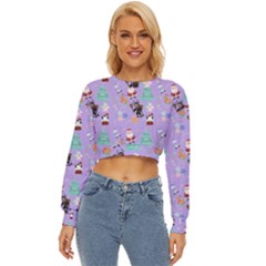 Purple Krampus Christmas Lightweight Long Sleeve Sweatshirt by NerdySparkleGoth