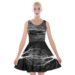 Flash-electricity-energy-current Velvet Skater Dress by Jancukart
