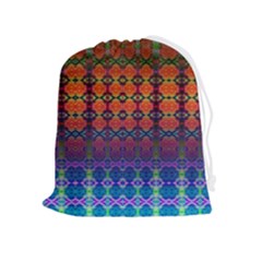 Fractaled Pixels Drawstring Pouch (xl) by Thespacecampers