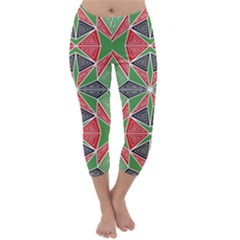 Abstract Pattern Geometric Backgrounds  Capri Winter Leggings  by Eskimos