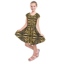 Abstract Pattern Geometric Backgrounds Kids  Short Sleeve Dress by Eskimos