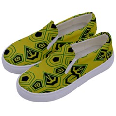 Abstract Pattern Geometric Backgrounds  Kids  Canvas Slip Ons by Eskimos