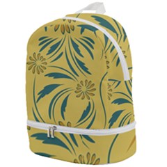 Folk Flowers Print Floral Pattern Ethnic Art Zip Bottom Backpack by Eskimos