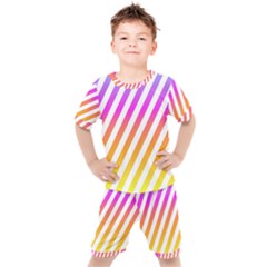 Abstract-lines-mockup-oblique Kids  Tee And Shorts Set by Jancukart