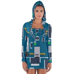 Amphisbaena Two Platform Dtn Node Vector File Long Sleeve Hooded T-shirt by Sapixe