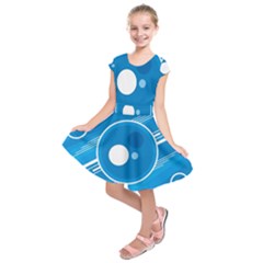 Background-blue-modern-creative Kids  Short Sleeve Dress by Jancukart