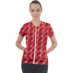 Sculpture-art-traffic-cones-plastic Short Sleeve Zip Up Jacket by Jancukart