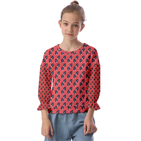 Glowing Leafs Kids  Cuff Sleeve Top by Sparkle