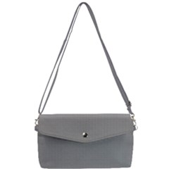 Small Soot Black And White Handpainted Houndstooth Check Watercolor Pattern Removable Strap Clutch Bag by PodArtist