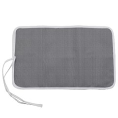 Small Soot Black And White Handpainted Houndstooth Check Watercolor Pattern Pen Storage Case (s) by PodArtist