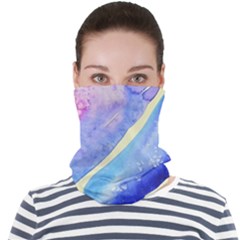 Painting-abstract-blue-pink-spots Face Seamless Bandana (adult) by Jancukart