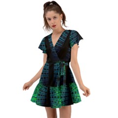 Technology-artificial-intelligence Flutter Sleeve Wrap Dress by Jancukart