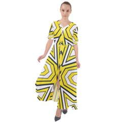 Abstract Pattern Geometric Backgrounds  Waist Tie Boho Maxi Dress by Eskimos