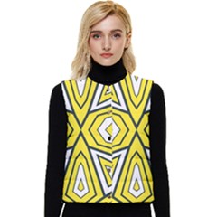 Abstract Pattern Geometric Backgrounds  Women s Short Button Up Puffer Vest by Eskimos