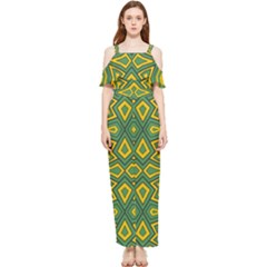 Abstract Pattern Geometric Backgrounds Draped Sleeveless Chiffon Jumpsuit by Eskimos