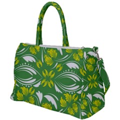 Folk Flowers Print Floral Pattern Ethnic Art Duffel Travel Bag by Eskimos
