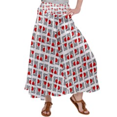 Spanish Love Phrase Motif Pattern Satin Palazzo Pants by dflcprintsclothing
