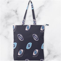 Eyes Evil Eye Blue Pattern Design Double Zip Up Tote Bag by artworkshop