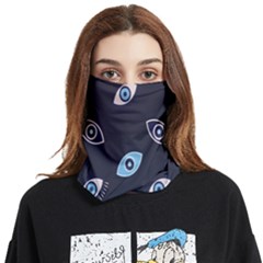 Eyes Evil Eye Blue Pattern Design Face Covering Bandana (two Sides) by artworkshop