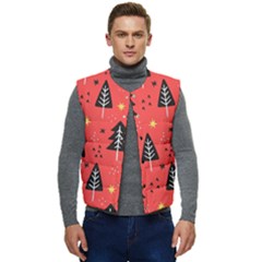 Christmas Tree,snow Star Men s Short Button Up Puffer Vest	 by nate14shop