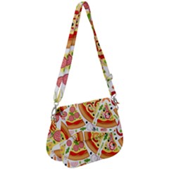 Pizza Love Saddle Handbag by designsbymallika