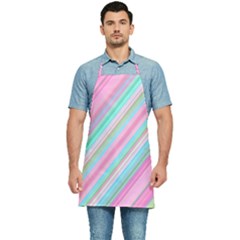 Background-lines Pink Kitchen Apron by nateshop