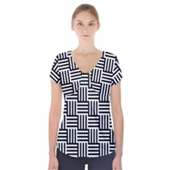 Basket Short Sleeve Front Detail Top by nateshop
