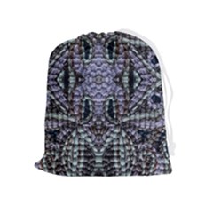 Abstract Kaleido Drawstring Pouch (xl) by kaleidomarblingart