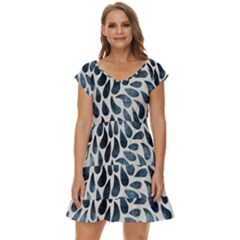 Abstract Flower Petals Short Sleeve Tiered Mini Dress by artworkshop